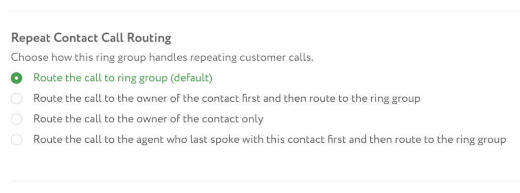 repeat contact call routing