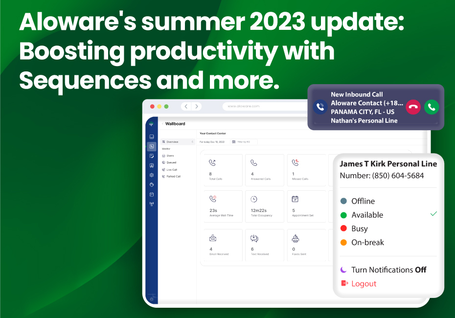 Aloware’s Summer 2023 Update: Boosting Productivity with Sequences and More.