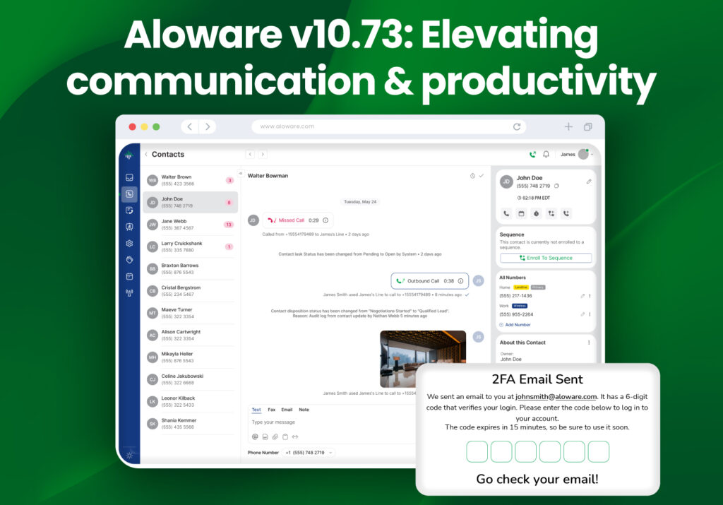 Aloware v10.73: Elevating Communication & Productivity 